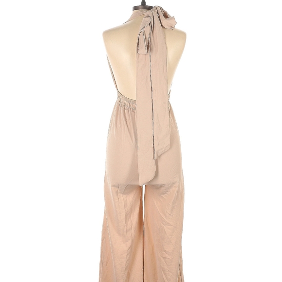 Malabay Tan Halter Jumpsuit Size 10 - Picture 2 of 7